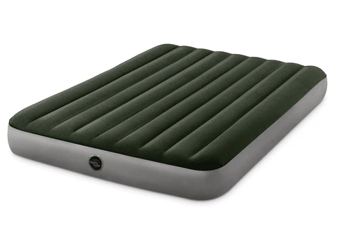Intex Queen Dura-Beam Prestige Downy Standard Air Mattress with Battery Pump