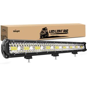 Nilight LED Light Bar 26Inch 540W 50000LM Flood Spot Combo Triple Row Driving Lamp Roof Bumper Off Road LED Work Lights Pods for Van Camper Wagon Car Pickup Golf Cart ATV UTV SUV Truck Boat 4x4