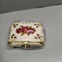 ELLDOO Vintage Music Box, Beige Metal Musical Jewelry Box Keepsake Box, Small Trinket Jewelry Storage Box Gift for Girl Women (Tune: You are My Sunshine), Red Rose Pattern, Large