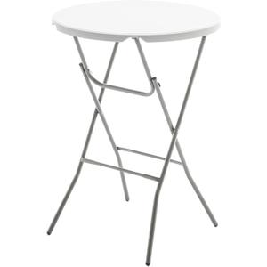 BTExpert 32" Round 43" Bar Height White Granite Plastic Folding Table Portable Commercial Table Banquet Card Coffee Dining Cocktail Table for Wedding Party Event Home Kitchen Outdoor