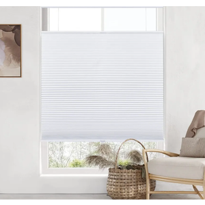 LazBlinds No Tools No Drill Cordless Cellular Shades, Gradient Window Blinds Light Filtering Honeycomb Blinds for Window Size 38" W x 64" H, Grey