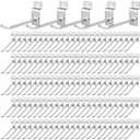 Moxweyeni 100 Pcs Heavy Duty Slatwall Panel Hooks Hanging Metal Slat Wall Hanging Hooks Silver Slat Wall Hanger Commercial Grade Slatwall Pegs Accessories for Shop Retail Display(4 Inch)