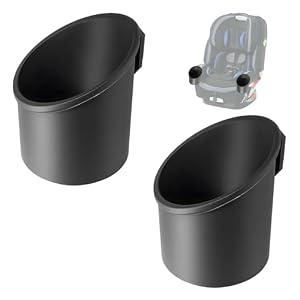 2 Pcs Car Seat Cup Holders for Graco 4Ever DLX, Dishwasher Safe Single Cup Holder, Durable Replacement Accessory for Toddler Car Seats, Fits Left or Right Side(Black)