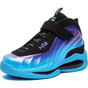 Kids Sneakers Basketball Shoes Breathable Nonslip Sports Tennis Walking Running Shoes for Boys Girls (6 Big Kid, Black Blue)