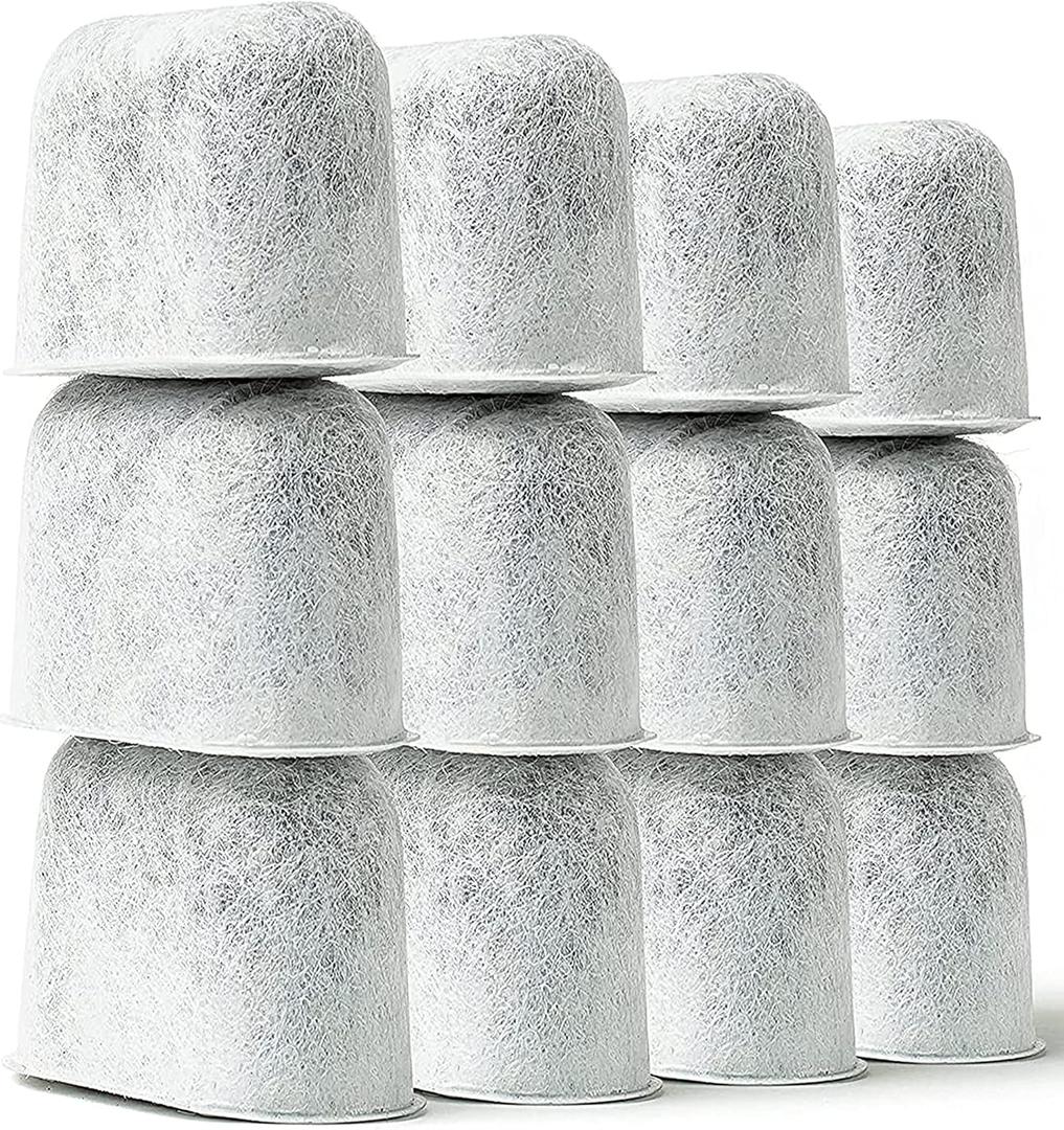 K&J 12-Pack Cuisinart Coffee Filter Replacement Charcoal Water Filters for Coffee Makers - Fits all Cuisinart and Braun BrewSense Coffee Makers