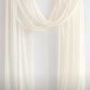 Ling's moment Wedding Arch Draping Fabric 2 Panels 32Ft x 30" Wrinkle-Free Wedding Arch Drapes Chiffon Fabric, Ivory Curtain for Wedding Ceremony Reception Background Party Home Garden Decorations