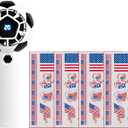 Handheld Mini Fan for World Cup 2026, Soccer Style Mini Fan & Stickers, 5 Speed Handheld Fan with Power Display Flashlight, Football Shaped Holding Fan, American Fan Stickers