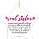 2 x Soul Sister Gift Christmas Ornament, You Will Always Be The Sister of My Soul, Friendship Ornament Gift for Women Best Friends Bestie BBF Birthday Graduation Gifts (Q1)