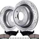 Rear Disc Brake Pads And Rotors Kit For Ford F-150 2012-2020, For Ford Lobo 2012-2013 With Ceramic Brake Pads,6-Lug Wheels