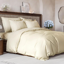 CGK Linens Luxury Soft Premium Duvet Cover Set - Zipper Closure & Matching Pillow Shams in Beige, Size King