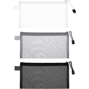 3 Pack Zipper Mesh Pouch, Multipurpose Nylon Mesh Cosmetic Bag, Portable Mesh Zipper Pouch Pencil Case, Toiletry Bag Organizing Pouches for Travel, for Daily or Travel to Keep Small Items