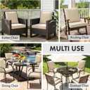 MIULEE Beige Outdoor Dining Cushion 20x20 Inch Waterproof & 3 Year Color Fastness Deep Seat and Back Cushion for Patio Furniture Chair with Ties