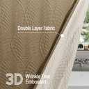 Gibelle Ombre Brown Shower Curtain for Bathroom, 3D Embossed Textured Fabric Shower Curtain, Modern Farmhouse Chic Soft Cloth Shower Curtain Set with Hooks, 72x72