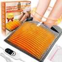 Double Sided Electric Heated Foot Warmer for Men & Women, Foot Warmer Under Desk, Fast Heating Pad Feet Warmer, Overheat Protection&Machine Washable, Electric Foot Warmer for Bed Home Office Xmas Gift