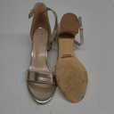 PARTY Women's Open Toe Ankle Strap Low Block Chunky Heels Sandals (6.5, Light Gold)