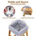 High Chair Cover for Baby Restaurant with Safety Harness Stain and Slip Resistant Waterproof Portable for Outdoor Indoor Eating Grey