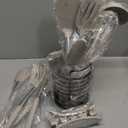 HOTEC 446F Heat Resistant Silicone Kitchen Utensils, Cooking Utensil Set, Spatula Set, BPA Free, Kitchen Gadgets, With Stainless Steel Utensils Holder, Dishwasher Safe 14pcs Khaki