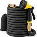 J&B XpandaHose 150ft Expandable Garden Hose – Ultra-Strong 3750D, 4-Layer Latex Core, Brass 3/4" Connectors, 10-Pattern Nozzle & Storage Bag – Lightweight, Kink-Reducing, Leak-Resistant