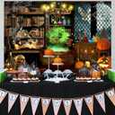 Mocsicka Halloween Magic Photography Backdrop Mid Century Vintage Witches Halloween Party Background Spooky Retro Witch Halloween Birthday Party Decorations Photo Booth Props (8x6ft)