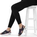 mysoft Women's Comfortable Air Cushion Support Walking Sandals Breathable Knit Slingback Platform Shoes (Blue) 9