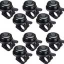 Bike Bells Bulk Aluminum Loud Crisp Bicycle Bell Clear Sound Mountain Bike Accessories Easy Installation for Boys Girls Adults Kids, Black