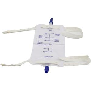 Leg Bag Urinary Drainage Bag, 750ml, Anti-Reflux Valve, Cloth Straps, Easy Flip Drain (Pack of 10)