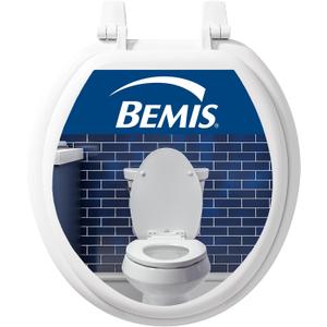Bemis 400TTA Economy Durable Wood Toilet Seat, Made in USA, Round, White