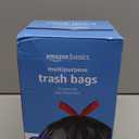 Amazon Basics 30 Gallon Multipurpose Drawstring Trash Bags, 20% Post Consumer Recycled, Black with Red Drawstring, 50 Count