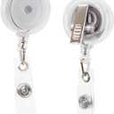 50-Pack Retractable Badge Reels  Alligator Clip Badge Reel with Swivel Hook | Badge Clips Retractable for Office, School, Events (Translucent, Durable ID Holder Reels)