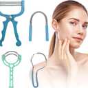 Spring Hair Remover - 4 Pack Stainless Steel Spring Epilator - Facial Hair Remover for Women Face, Chin Hair, Upper Lip Hair, Spring Facial Hair Remover for Women Mustache (Blue)