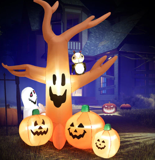 8 Feet Halloween Inflatable Dead Tree with LED Lights