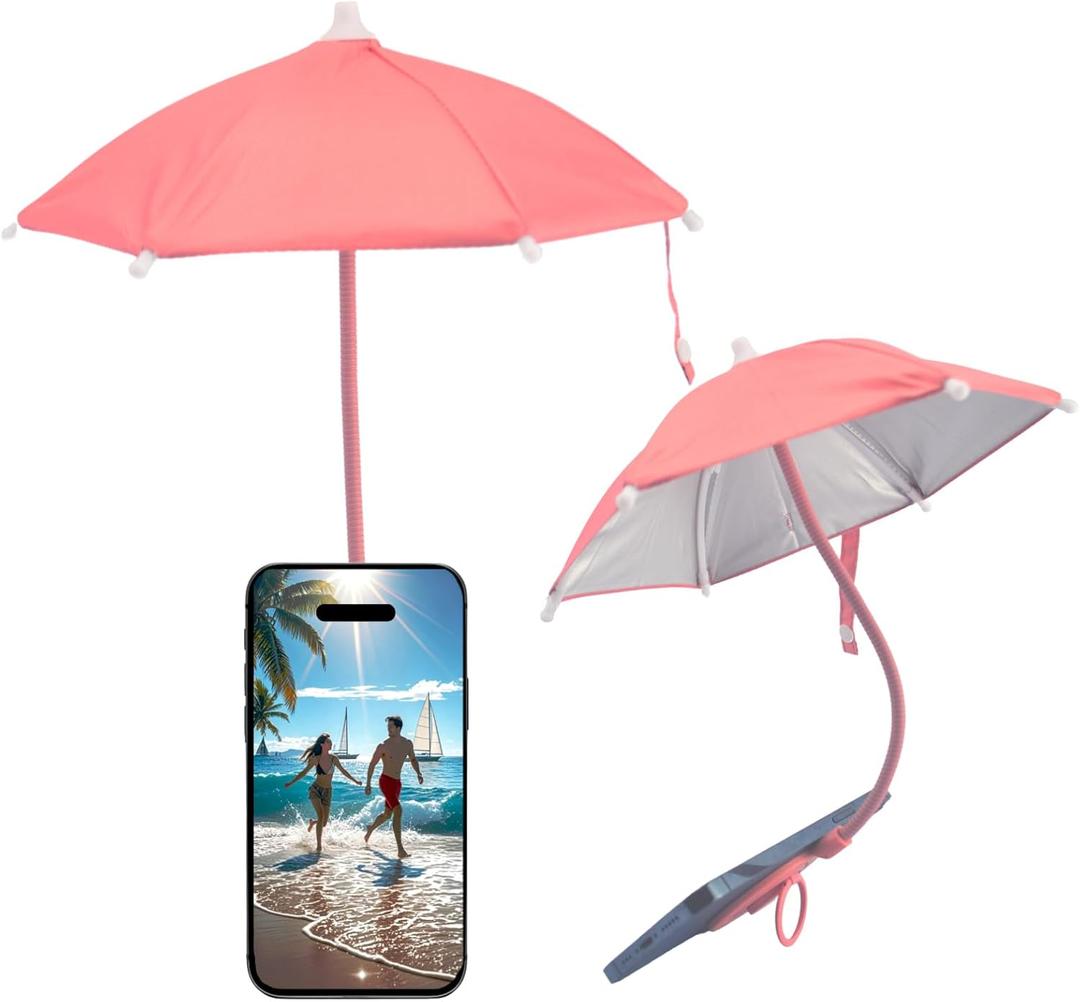 ELEBOX Phone Umbrella for Iphone Sun Shade Shield, Magnetic Mini Phone Umbrella with Bendable Design & Rotatable Phone Ring, Anti-Glare Outdoor phone Shade for iPhone/Android/iPad/Kindle/Laptop/Camera