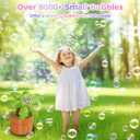Panamalar Coconut Tree Bubble Machine, Electric Plant Bubble Blower Machine for Kids 8000+ Bubbles per Minute, Automatic Bubble Maker Toy with Solution/Lights for Outdoor Party Wedding, Green