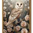 Djmwtb Framed Vintage Wall Art, Owl Wall Art,Flower Pictures Wall Decor,Nature Botanical Paintings Canvas Artwork Prints for Bedroom, Living Room 16x24in