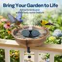 VIVOHOME Deck Mounted Bird Bath with Solar Fountain, Outdoor ABS Birdbath Bowl with Adjustable Metal Clamp, Solar Powered Pump for Railing, Fence, Balcony, 1.45 Gallons, Copper