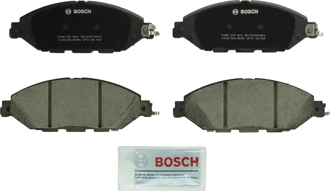 BOSCH BC1649 QuietCast Premium Ceramic Disc Brake Pad Set - Compatible with Select Infiniti JX35, QX60; Nissan Murano, Pathfinder; FRONT