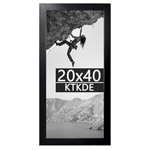 KTKDE 20x40 Poster Frame Black, Wooden Picture Frames with HD Plexiglass for Horizontal or Vertical Wall Mounting, Gallery Picture Frames and Art Prints Large Photo Frame