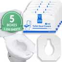 Reli. Toilet Seat Covers (1250 Pcs, 5 Packs of 250) | Disposable Toilet Seat Cover - Flushable - 14x16" (Half-Fold) | Paper Liners for Restroom, Bathroom, Travel, Camping, Kids Potty Training