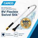 Camco RV Holding Tank Swivel Stik Rinser - Features Powerful Rotary Cleaning Action & 34-Inches of Flexible Reach - Equipped with 1/4 Turn Shutoff Valve & Ergonomic Easy Grip Handle (40074)