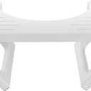AmazerBath 7 Inches Bamboo Toilet Stool Squat for Adults, Collapsible Poop Stool for Bathroom, Potty Step Stool with Non-Slip Strip, Toilet Poop Stool for Men Women - White