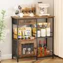 SWTYMIKI Coffee Bar Cabinet for Home Farmhouse Coffee Stand Station MultiPurpose Buffet Sideboard Cabinet with Drawers Kitchen Bar Table for Living Room, Corner, Small Space, Espresso, 11.81"D x 27.95"W x 31.5"H