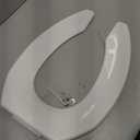 Commercial Heavy Duty Open Front Toilet Seat Without Cover, Thickened Material, Never Loosen, ELONGATED, White (18.5”), 1-Pack