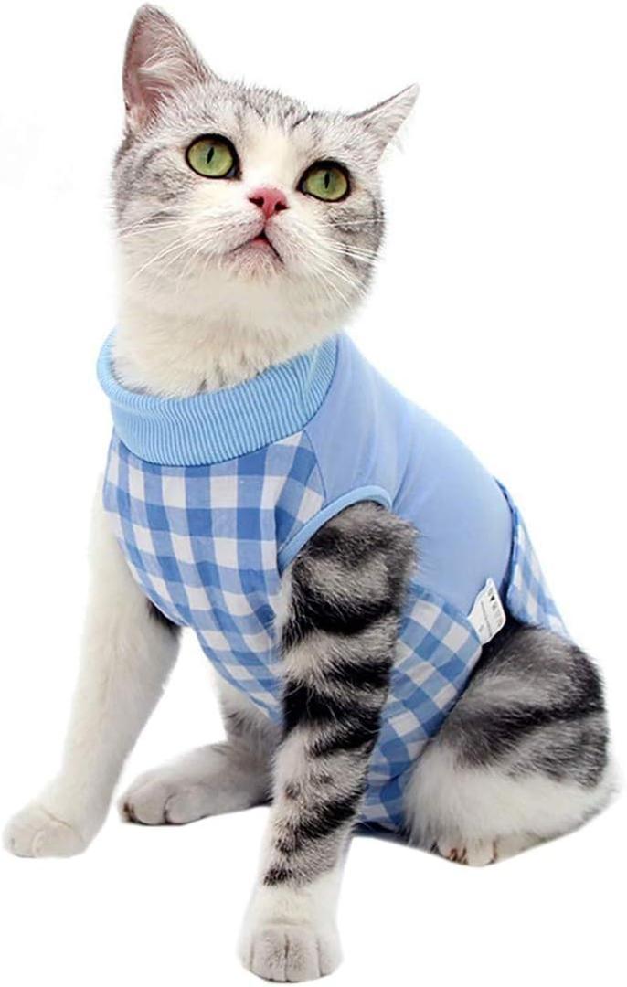 Cat Recovery Suit for Abdominal Wounds or Skin Diseases, Cat Onesie for Cats After Surgery Female Kitten Recovery Suit, Breathable E-Collar Alternative for Cats After Spay Anti Licking Wounds M 