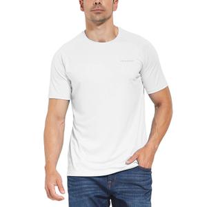 baleaf Men's Quick Dry Short Sleeve Shirt UPF 50+ for Swim White 2XL (White, XXL)
