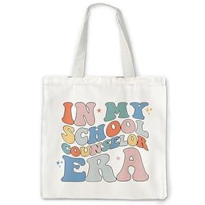 OTOUO Counselor Gifts Tote Bag, Guidance Counselor Gifts, Counselor Gifts for Women, in My Counselor Era Canvas Tote Bags for Women, Reusable Grocery Bags Shopping Bags
