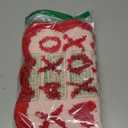 Dunzy Valentines Bathroom Rug Valentines Bathroom Decor Heart Red Bath Mat XOXO Scalloped Heart Tufted Non Slip Washable Door Mat for Home Kitchen Shower, 23.6 x 14.9 Inch