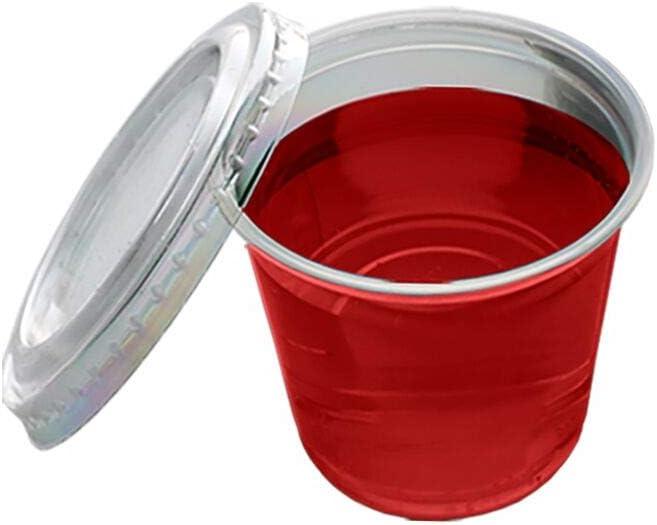 Party Essentials Squeezable Plastic Gelatin/Jello Shot Glasses/Portion Souffle Cups/Condiment Sauce Containers with Lids, 100 Sets, 2 oz. Clear