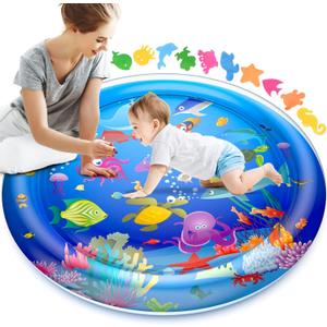 40" X 40" Large Tummy Time Water Mat for Babies, XL Baby Water Play Mat, Infant Water Sensory Baby Tummy Time Play Mat for 3 6 9 12 Months Toddlers (40in XL)