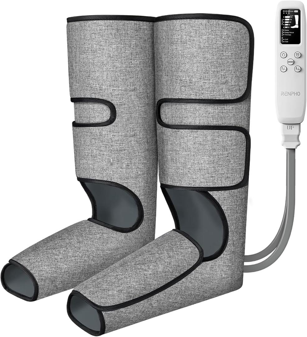 RENPHO Leg Massager for Circulation and Pain Relief FSA with Smart Pressure Sensor, Air Compression Calf Massager for Relieve Fatigue, Birthday Gift for Mom and Dad, HSA Foot Massage