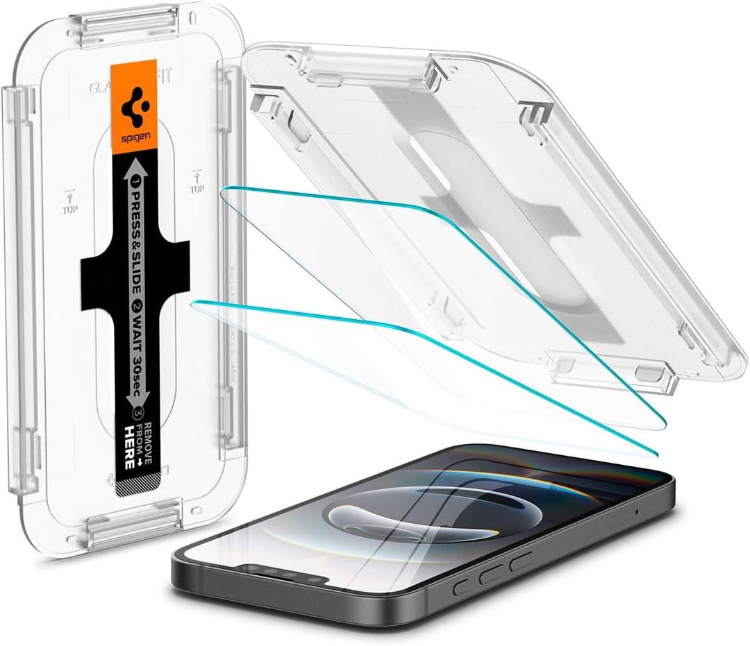 Spigen Tempered Glass Screen Protector [GlasTR EZ FIT] designed for iPhone 16e / iPhone 14 / iPhone 13 Pro/iPhone 13 [Sensor Protection - 2 Pack]